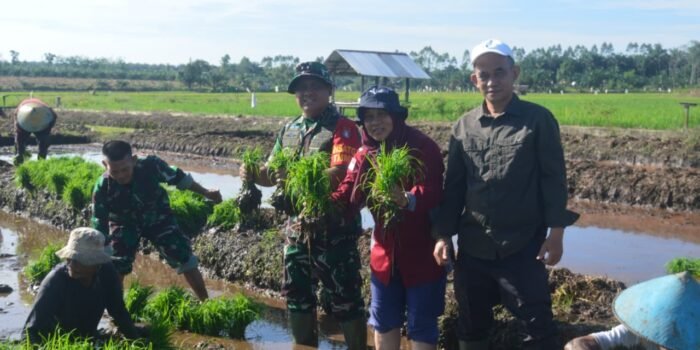 Dandim 1014/Pbn Letkol Inf Makin S.Sos., M.I.P. bersama Kabid PSP Ibu Noreti, Kabid Tanaman Pangan Bapak H. Iskandar