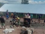 Kerjasama Kodim 1618/TTU dan Masyarakat dalam Penataan Lingkungan Sekolah