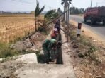 Sinergi Babinsa dan Petugas PU Dalam Pembersihan Saluran Air